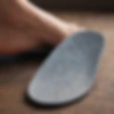 Close-up of cushioned insoles highlighting comfort features