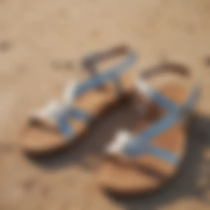 Elegant flat sandals designed for walking on a beach