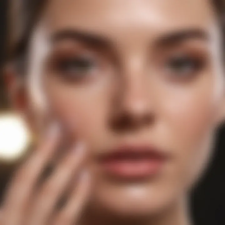 Person applying lightweight lotion to their face