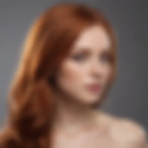 A woman showcasing vibrant ginger hair against a neutral backdrop, highlighting skin tone compatibility.