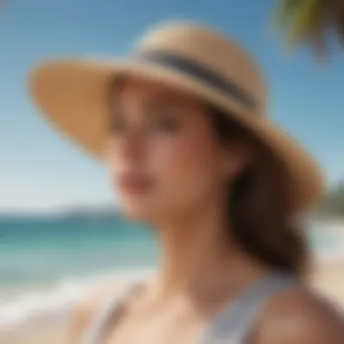 Woman enjoying the sun with a fashionable cap