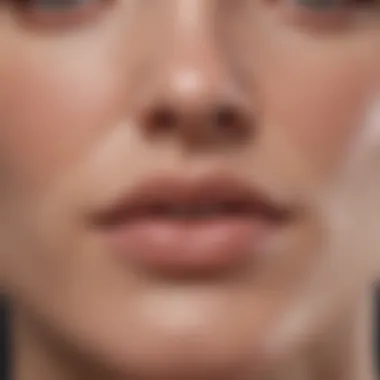 Illustration of a smooth skin texture highlighting minimized pores