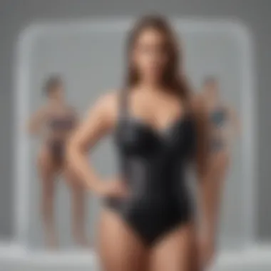 Diverse range of curvy swimsuit styles on display