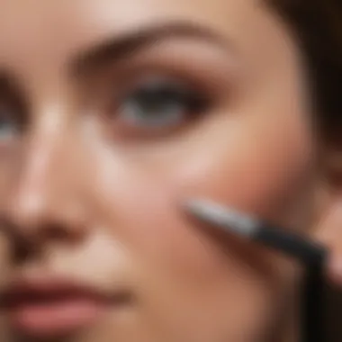 An eye roller being applied under the eye area