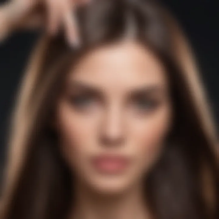 A close-up of hair cream application on straight hair