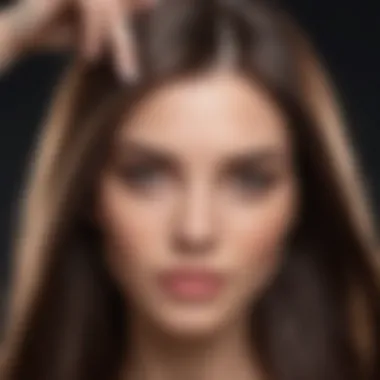 Applying Hair Cream on Straight Hair A close-up of hair cream application on straight hair