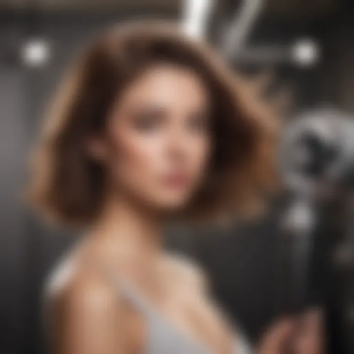 Professional stylist demonstrating blow-drying techniques