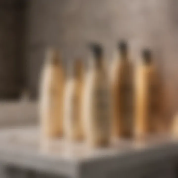 A selection of top-rated hair creams displayed on a vanity
