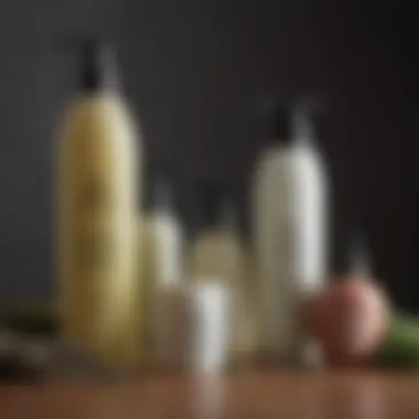 Variety of shampoos and conditioners