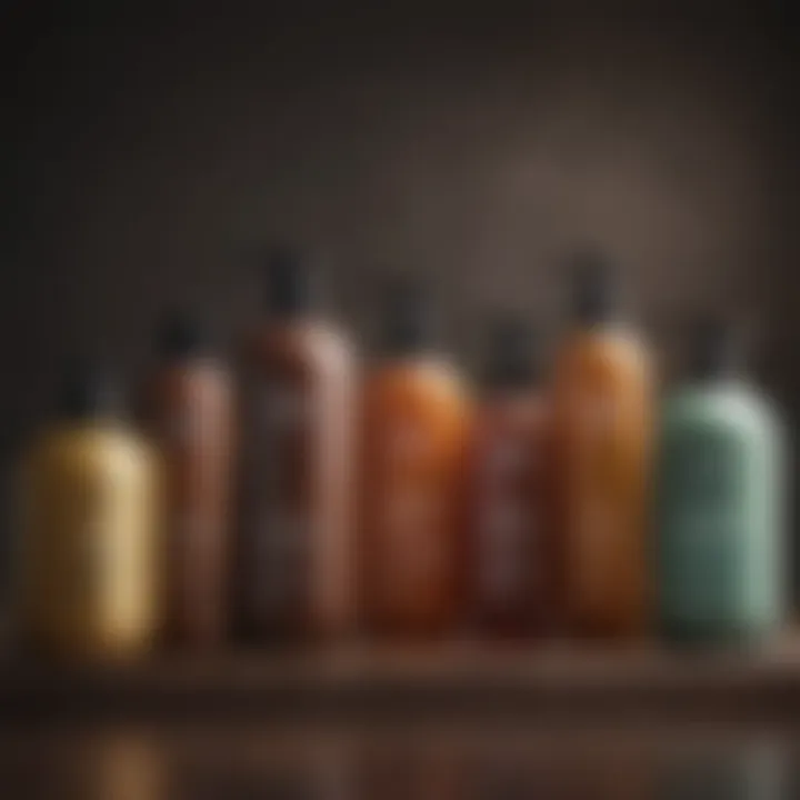 A diverse range of hair care products lined up