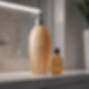 Hydrating shampoo bottle on a bathroom shelf