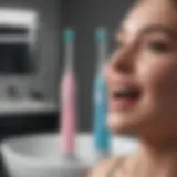 A high-tech electric toothbrush showcasing its advanced features