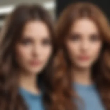Before and after results demonstrating the impact of a quality wave iron on long hair
