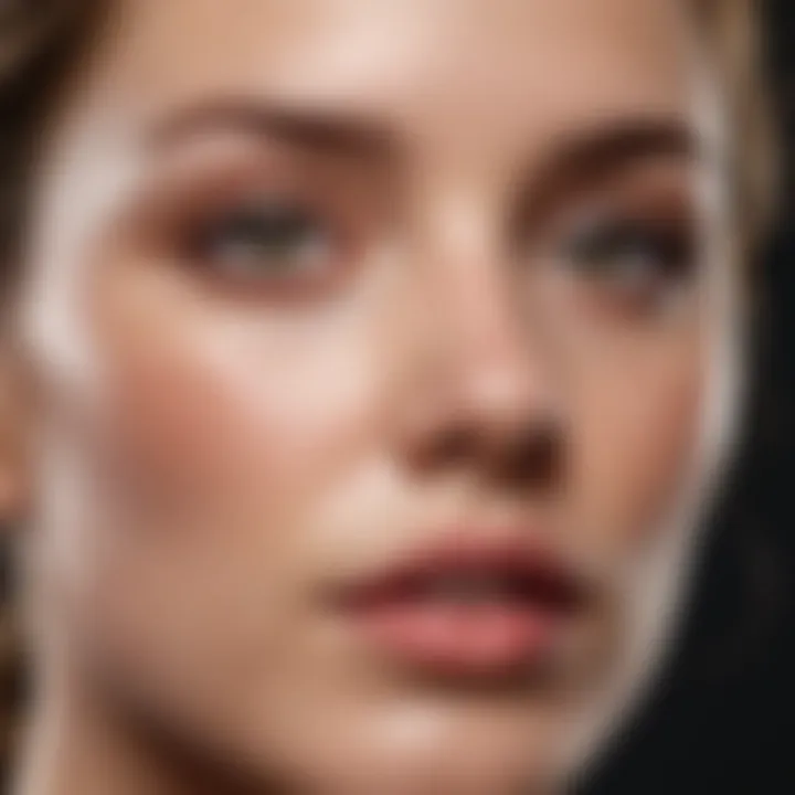 Close-up of exfoliated skin after using BHA face wash