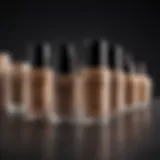 A diverse range of blemish foundations showcasing various formulations.