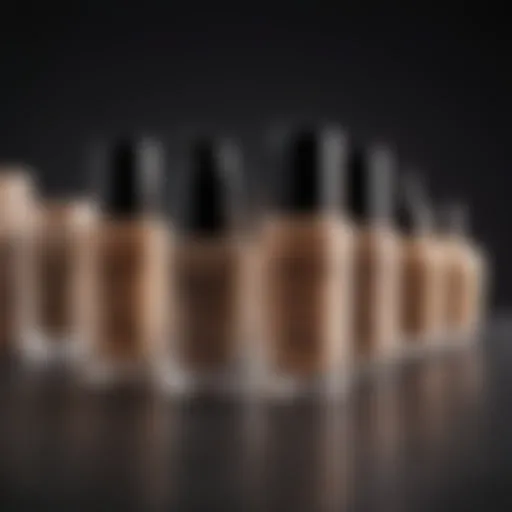 A diverse range of blemish foundations showcasing various formulations.