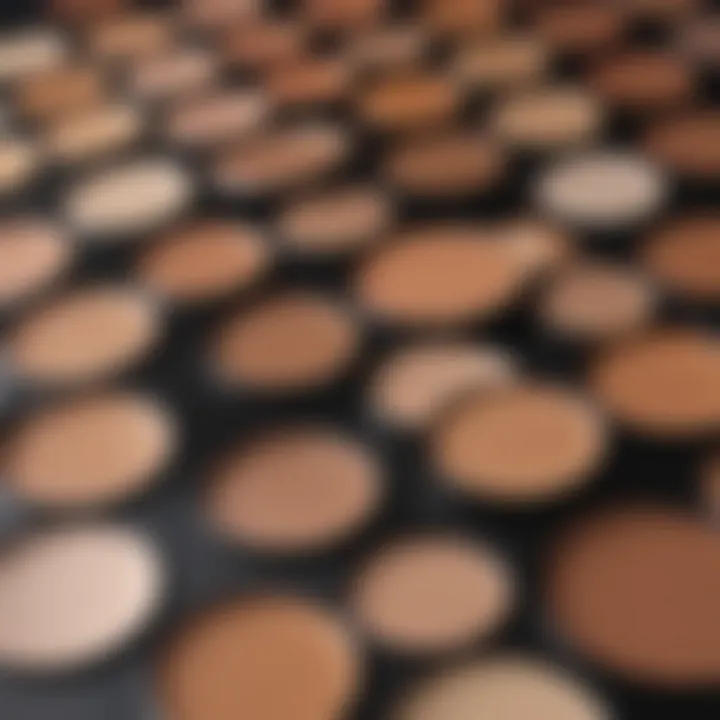 A close-up of different shades of blemish foundation on a palette.