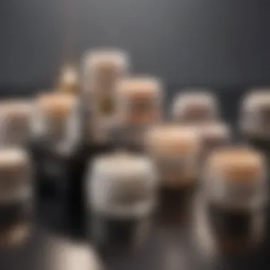An assortment of brightening creams in elegant packaging
