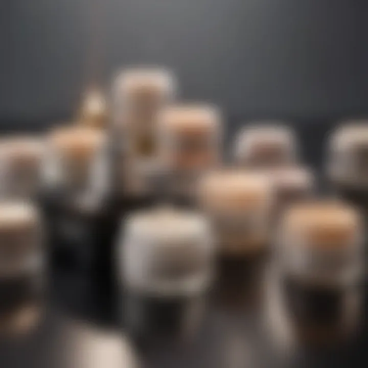 An assortment of brightening creams in elegant packaging
