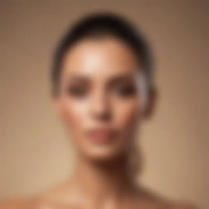 Application technique of bronzer on the cheekbones for a sun-kissed look