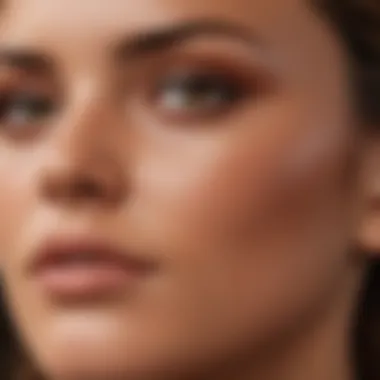 Before and after images showcasing the impact of bronzer on medium skin