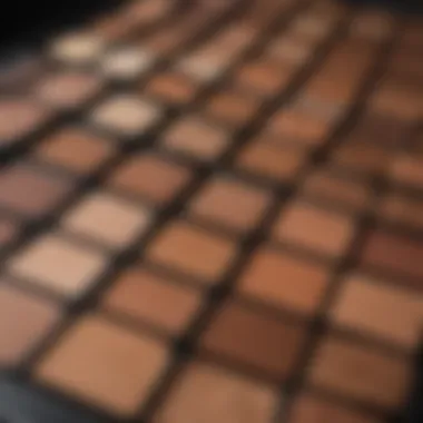 Close-up of bronzer swatches on medium skin with various undertones