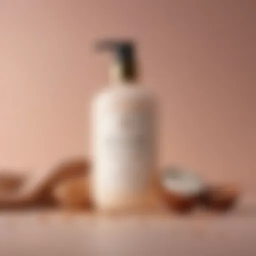 Coco and Eve lotion bottle on a minimalist background