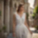 Elegant linen dress styled for a summer outing
