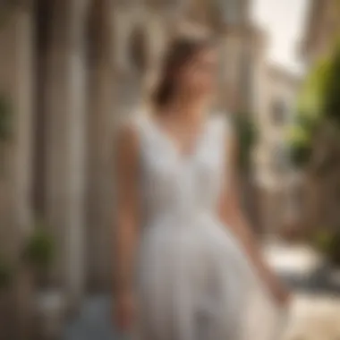 Summer Elegance in Linen Elegant linen dress styled for a summer outing