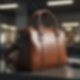Stylish commuter bag displayed in a modern office setting