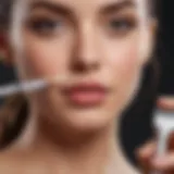 Illustration of waxing supplies for upper lip hair removal
