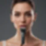 Close-up of a sleek battery lady shaver showcasing its design and functionality