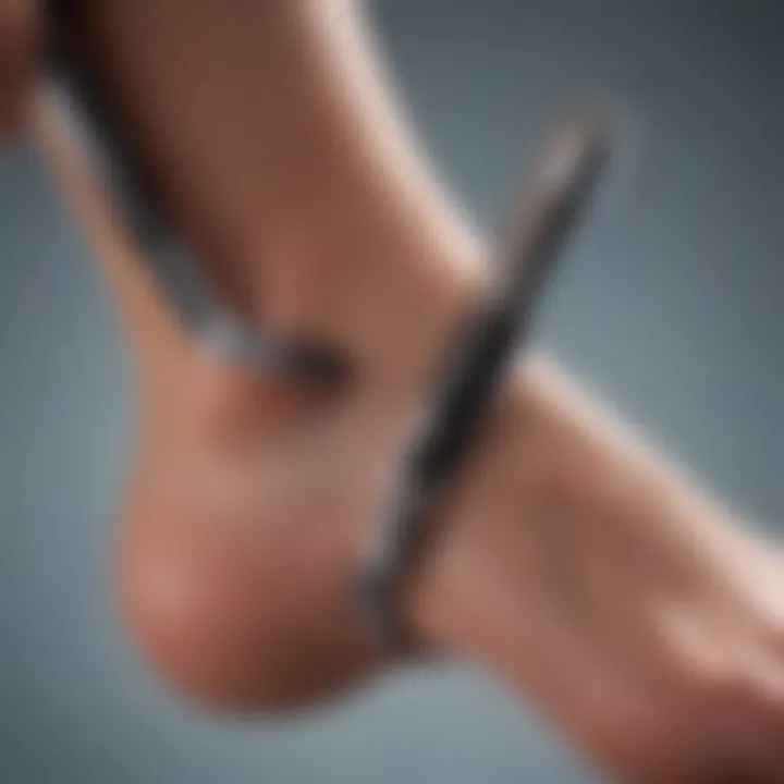 Close-up of a razor gliding over skin