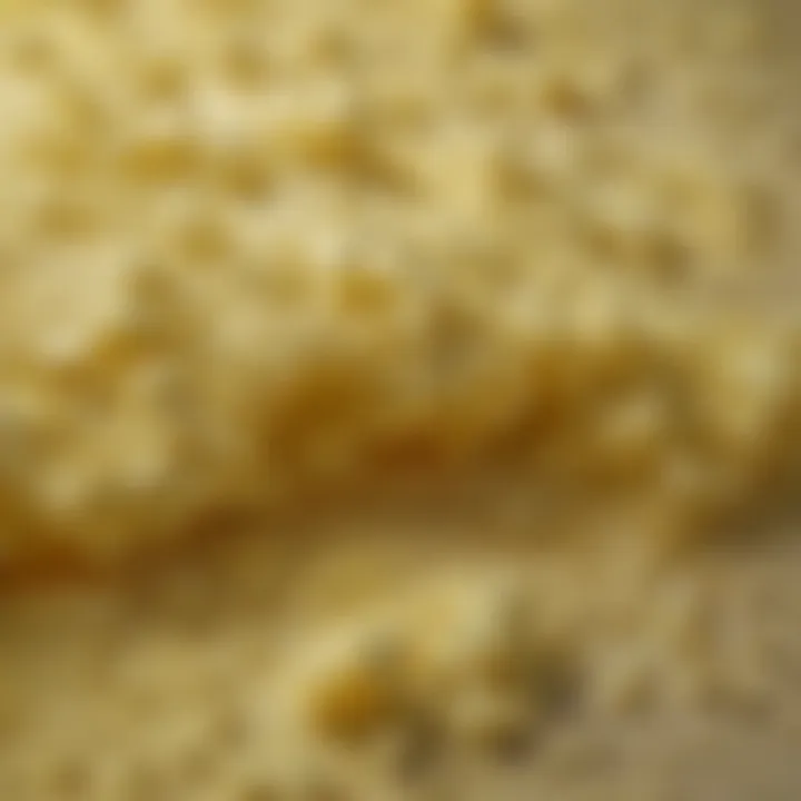 A close-up view of a sulfur wash product with its texture highlighted.