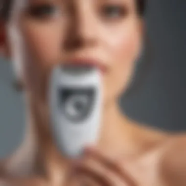 Detailed view of an epilator device showcasing its features