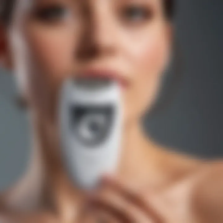 Detailed view of an epilator device showcasing its features