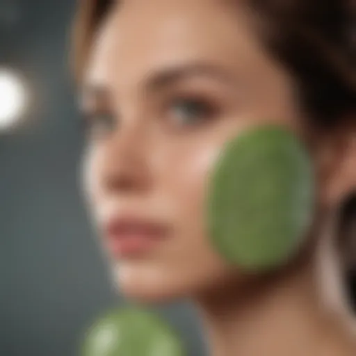 A close-up of natural ingredients commonly found in face lotions, such as aloe vera and shea butter