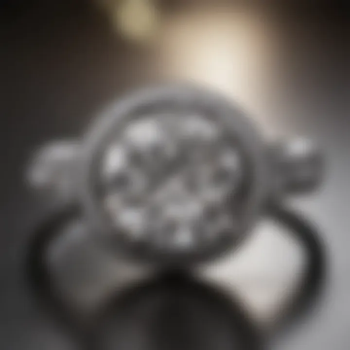 A close-up of a handcrafted engagement ring showcasing unique craftsmanship