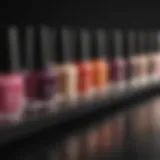 Luxurious gel nail polish shades array