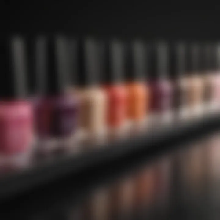 Luxurious gel nail polish shades array