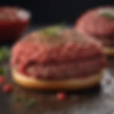 Perfectly Seasoned Ground Beef Freshly ground beef ready for seasoning