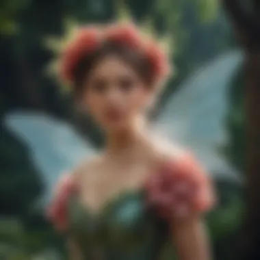 Enchanting Whimsy: Fairy Costume Inspiration Whimsical fairy costume adorned with floral elements