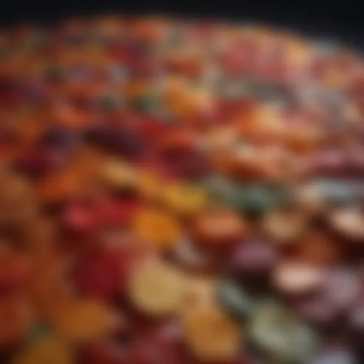 A vibrant color palette showcasing seasonal hues