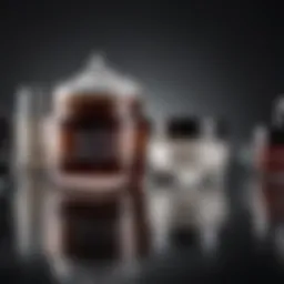 An array of dark spot whitening cream products displayed elegantly