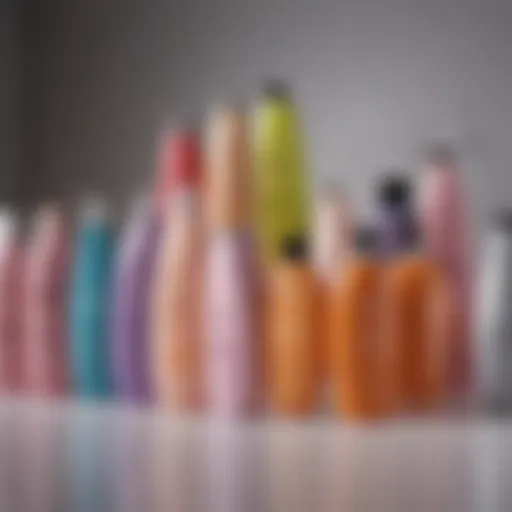 Diverse shampoo bottles showcasing various hair care products