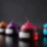 Colorful hair dye products displayed elegantly