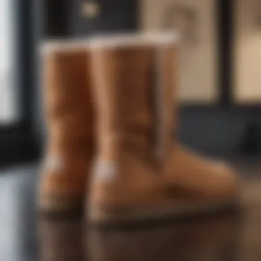 Demonstration of proper cleaning technique for UGG boots