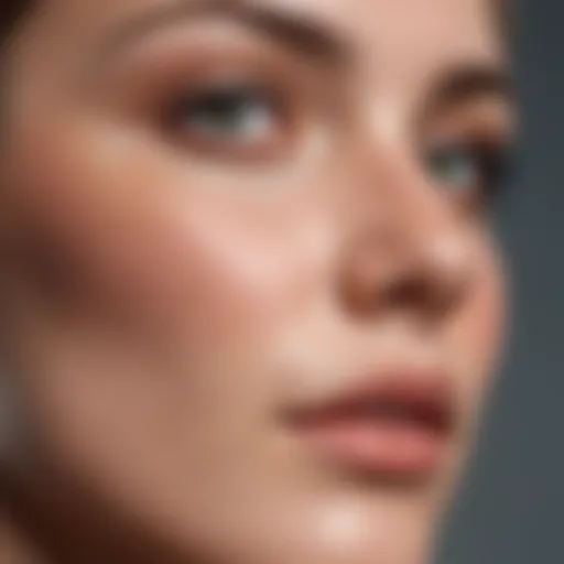 Illustration showing enlarged pores on skin close-up