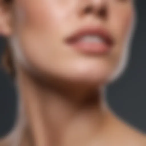 Close-up of smooth skin on the neck free from hair bumps