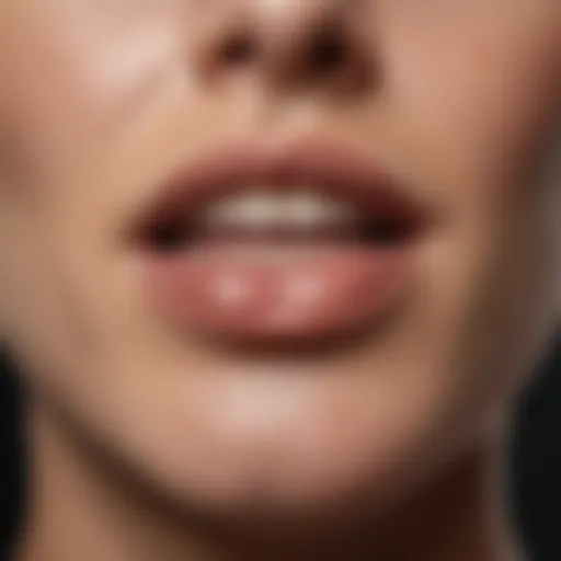 Close-up view of hyperpigmentation around the mouth area.